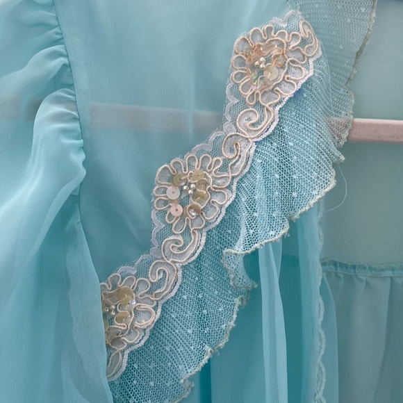 Vintage Sugar Plum Lingerie Long Sheer Peignoir Size Small - Picture 7 of 15